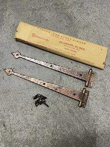Charnière sangle vintage McKinney quincaillerie fer forgé vieux cuivre 12 paires NOS - Photo 1/10