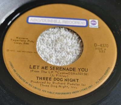 Three Dog Night – Let Me Serenade You / Storybook Feeling 45 RPM Record 7" - Image 1 of 4