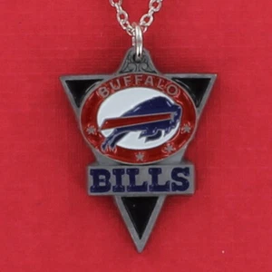 BUFFALO BILLS Necklace on Chain Enamel Pewter Pendant NFL AFC New York Football - Picture 1 of 3