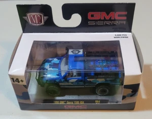 M2 Machines 1998 GMC Sierra 1500 4x4 Blue Camo R84 24-11 - Picture 1 of 7