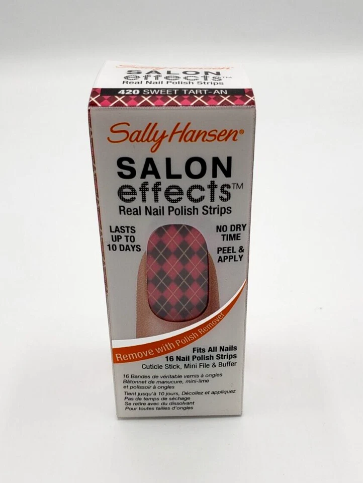 NEW SALLY HANSEN SALON EFFECTS REAL NAIL POLISH STRIPS- 420 SWEET TART-AN - Image 1 of 1