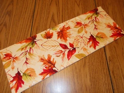 Hojas de otoño MINI corredor de mesa hecho a mano inodoro tanque Topper rojo temporada dorado Foto 1 de 4