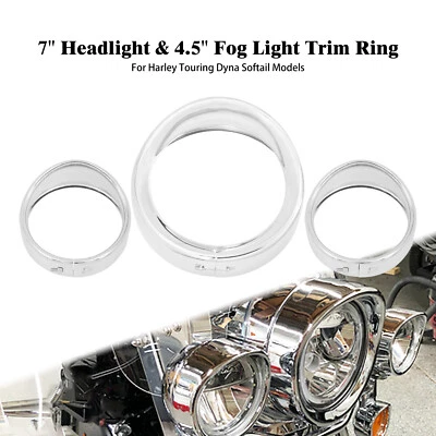 Faro de 7" 4,5" luz antiniebla visera lámpara anillo de ajuste apto para Harley FLHCS Road King Foto 1 de 4