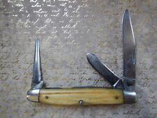 Vintage 1958-60 Queen Steel Genuine Winterbottom bone 3 blade stockman knife