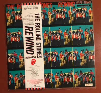 Rolling Stones Rewind (1971-1984) Japan LP RARE White Label PROMO+ OBI Original  - Image 1 of 4