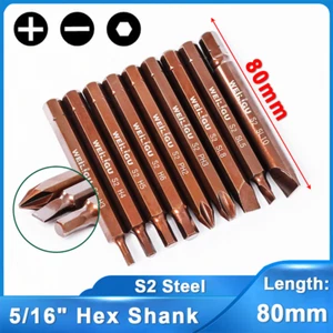 Slotted Phillips Hex Magnetic Impact Screwdriver Bit 5/16" Shank Driver Bits - Picture 1 of 29