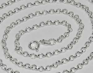 Sterling Silver Belcher Chain Necklace - 2.5mm - 16" 18" 20" 22" 24" 26" 30" - Picture 1 of 8