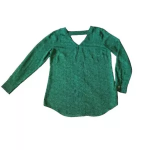 Cabi Damen mittelgrün blau üppige Bluse, transparent, Cut Out, Tunika, V-Ausschnitt - Bild 1 von 8