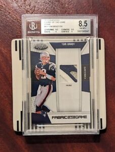 2010 Certified Fabric of the Game Prime Tom Brady /50 BGS 8.5 • Game Used Patch 