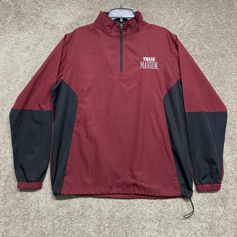 Mississippi State Bulldogs Jacket Adult Medium Maroon Red 1/4 Zip Pullover Mens Cover