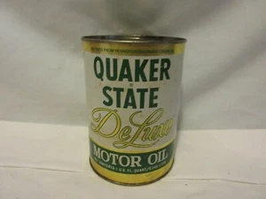 Vintage NOS Quaker State Deluxe Motor Oil Paper Quart Oil Can - Picture 1 of 9