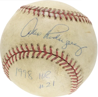 Alex Rodriguez SIGNED ACTUAL Home Run #21 Baseball 1998 AROD PSA/DNA LOA - Image 1 of 4