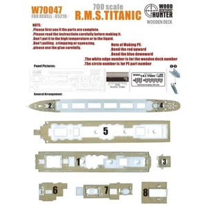 Cubierta de madera Hunter W70047 1/700 R.M.S TITANIC PARA REVELL 05210 - Imagen 1 de 3