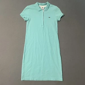 Lacoste Polo Shirt Dress Women 34 Ladies Aqua Blue Casual Outdoors Crocodile - Photo 1/5