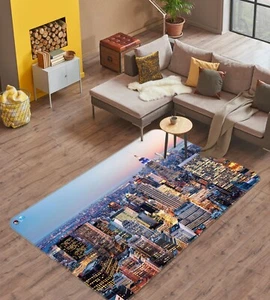 3D Ciudad Moderna Q019 Juego Antideslizante Alfombra Elegante Foto Alfombra Panda - Imagen 1 de 5