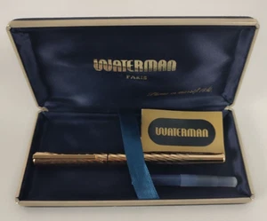 Waterman Paris Vintage Gold Fountain Pen New Case - Picture 1 of 3