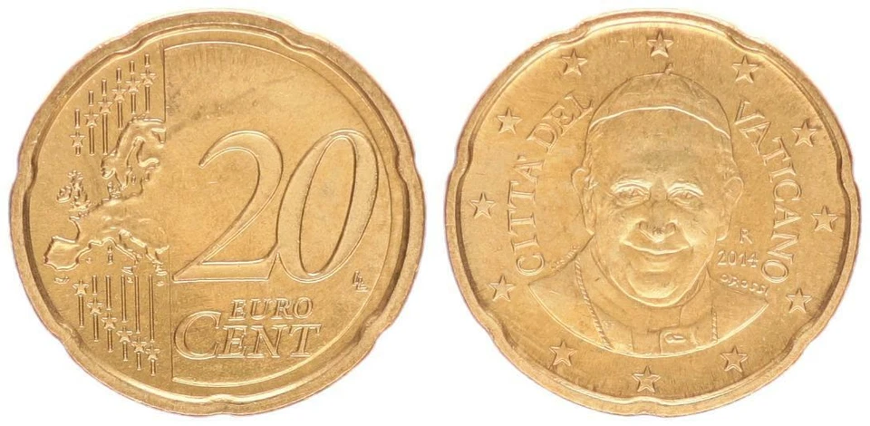 Vatican 20 Cent 2014 Pièce de Monnaie Avec Papstmotiv Neuf 39383 - Photo 1/1