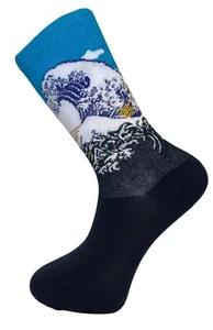 Frederick Thomas the great wave off kanagawa design mens cotton sock ocean sea - Picture 1 of 2