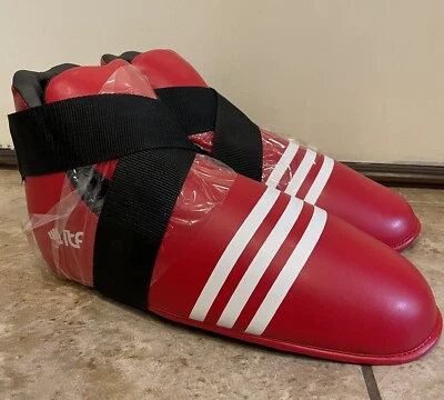 NEW Adidas Martial Arts Taekwondo Full Contact Safety Booties adiTFB01 Red XL - Image 1 of 4