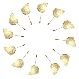 12Pieces/lot Groom Boutonniere Wedding Silk Rose3.5cm Flowers Accessories Pro... - Picture 1 of 3