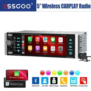 5" Car Radio Stereo Head Unit 1DIN Apple Carplay Android Auto IPS Screen Camera - Picture 1 of 15