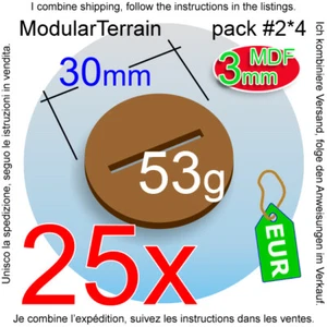 25x Slotted Slotta 3mm MDF 30mm Round Base Ranura Socle Rond War Hammer 40k - Imagen 1 de 8