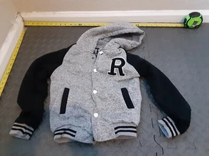 1826 varisty jacket boys / youth size 7 Gray and Black #S3 - Picture 1 of 3