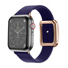 Bracelet en cuir véritable boucle moderne pour Apple Watch 9 8 7 6 5 SE 40/44/41/45/49 mm