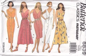 Vestido Butterick años 90 patrón de costura 6839 Misses talla 14-18 - Imagen 1 de 2