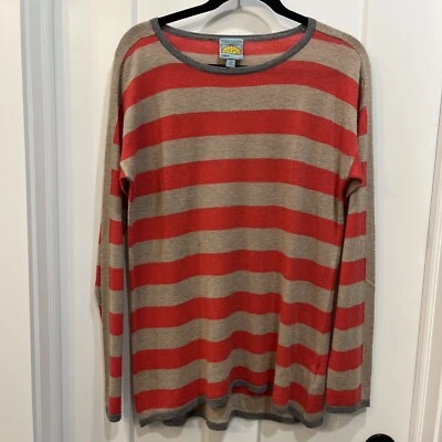 C&C California Women’s Striped Sweater Red And Beige Size Large Long Length - Image 1 of 4