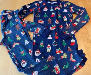 HANNA ANDERSSON CHRISTMAS ORNAMENTS 2 PC LONG JOHN PAJAMAS SZ 14 160 - Picture 1 of 5