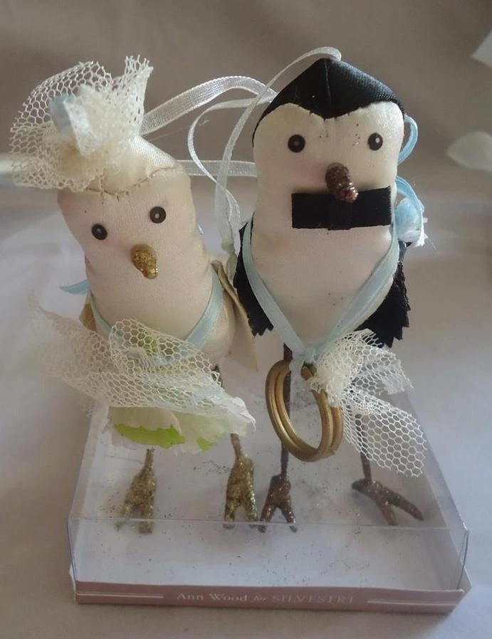 Silvestri Ann Wood Bird Flower Girl Ring Bearer Cake Topper Ornaments