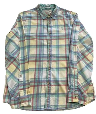 GUESS Los Angeles Mens Smart Casual Button Up Multicolour Plaid Shirt Size Large - Image 1 of 4