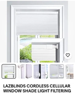 LAZBLINDS INALÁMBRICO CELULAR VENTANA PANTALLA LUZ FILTRO PANAL 35”x 36” Blanco - Imagen 1 de 3