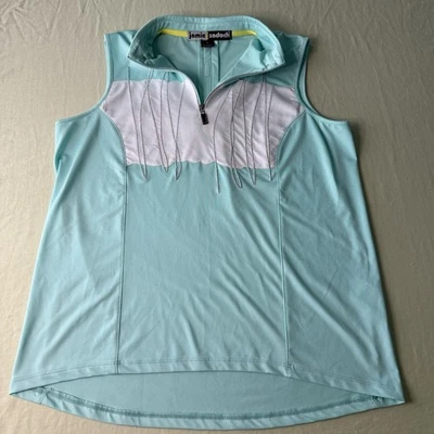 Jamie Sadock Golf Sleeveless Top Women's Medium Teal/ While - Image 1 of 4