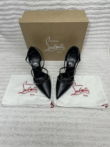 New Christian Louboutin Tatooshka Spike Pump 100 Studded Black 39.5 / 9.5 US - Picture 1 of 20