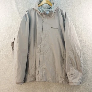 Columbia Mens 4X Rain Jacket Hooded Lightweight Windbreaker Outdoor Gray - Picture 1 of 6