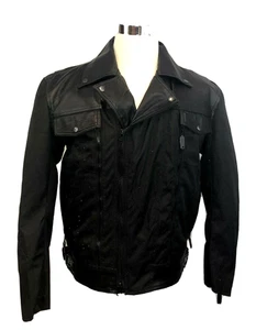 NexGen Men's Black Leather Nylon Shell Waterproof Motorcycle Jacket Size Small - Bild 1 von 12