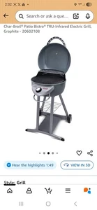 Char-Broil® Patio Bistro® TRU-Infrared™ Elektrogrill, BLAU KOSTENLOSER VERSAND - Bild 1 von 5