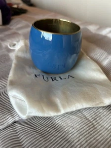 Furla Stunning Statement Wide Ceramic Blue and Gold Bangle Bracelet - Picture 1 of 3