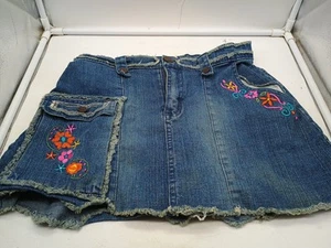 Hilary Duff Embroidered Denim Skirt Girls Size XL - Picture 1 of 12