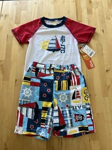 NWT Boy Swim Set Top Bottom Trunks SPF50 Bunz Kids Size 6 - Picture 1 of 1