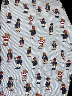 Vintage Ralph Lauren Polo Teddy Bear AOP Twin Fitted Bed Sheet - Image 1 of 4