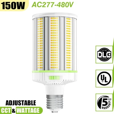150W LED Corn Bulb Light E39 Base Warehouse Garage Shop Light 480V 4.5K/5K/5700K - Image 1 of 4