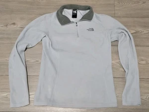 Pullover The North Face 1/4 Cremallera Mujer Talla Pequeña Gris Claro Chaqueta - Imagen 1 de 5