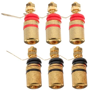 Poste de encuadernación de altavoz conector banana terminal varilla de cobre chapado en oro 6 piezas - Imagen 1 de 12