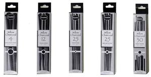 Coates Fine Art English Willow Charcoal Sets in Assorted Lengths & Thicknesses - Picture 1 of 7