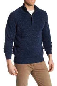 $90 Weatherproof ,Denim Heather Zip Sweater,TRUE DENIM, L - Picture 1 of 2
