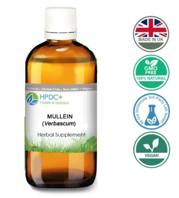 HPDC+ MULLEIN (Verbascum thapsus) Organic Tincture Extract - respiratory issues etc