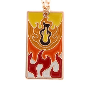 FLAME HANAFUDA Dämonenschlecker Halskette (Kyojuro Rengoku Anime Charm Anhänger) - Bild 1 von 3